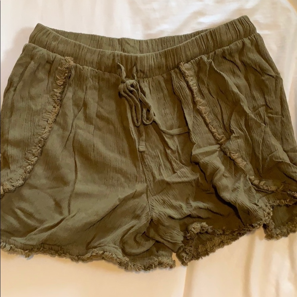 Dark green soft beach shorts